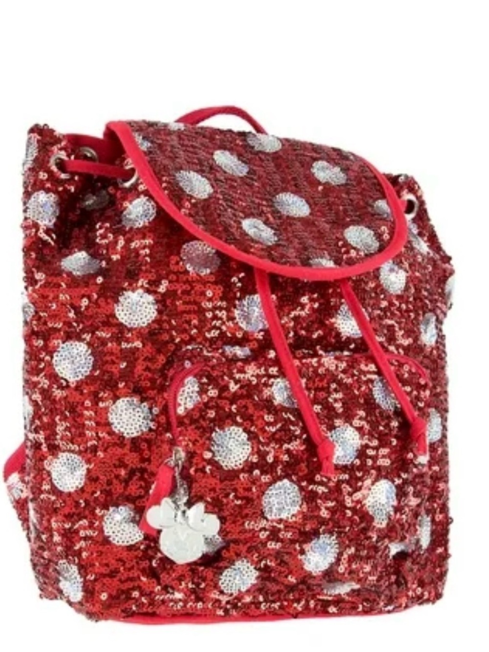Disney Parks Minnie Mouse Red Sequin Polka Dot Backpack NWT